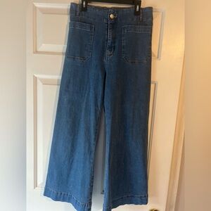 High-Waisted Wide-Leg Denim Jeans